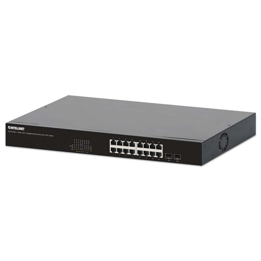 18-Port PoE++ Switch with 16 Gigabit Ethernet Ports and 2 SFP Uplinks Image 1