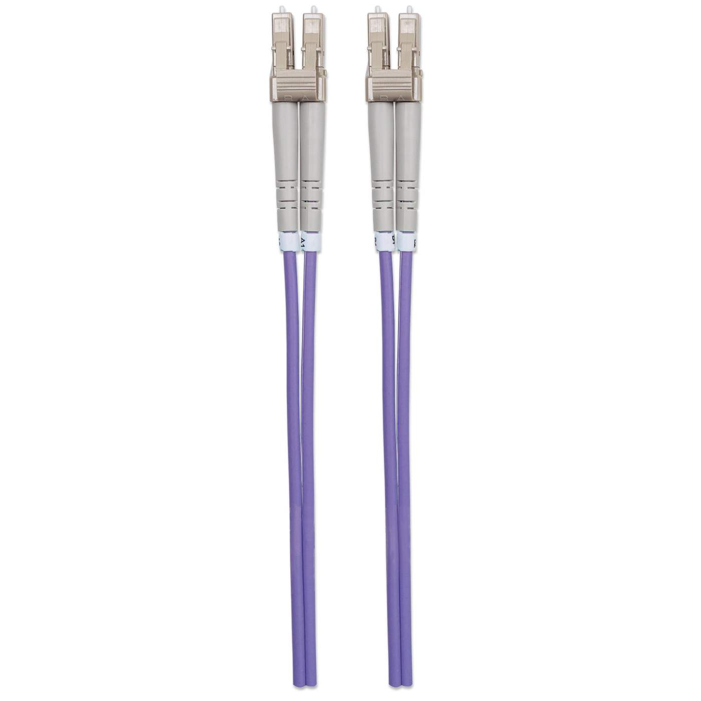 20 m LC to LC UPC Fiber Optic Patch Cable, 3.0 mm, Duplex, LSZH, OM4 Multimode, Violet Image 5