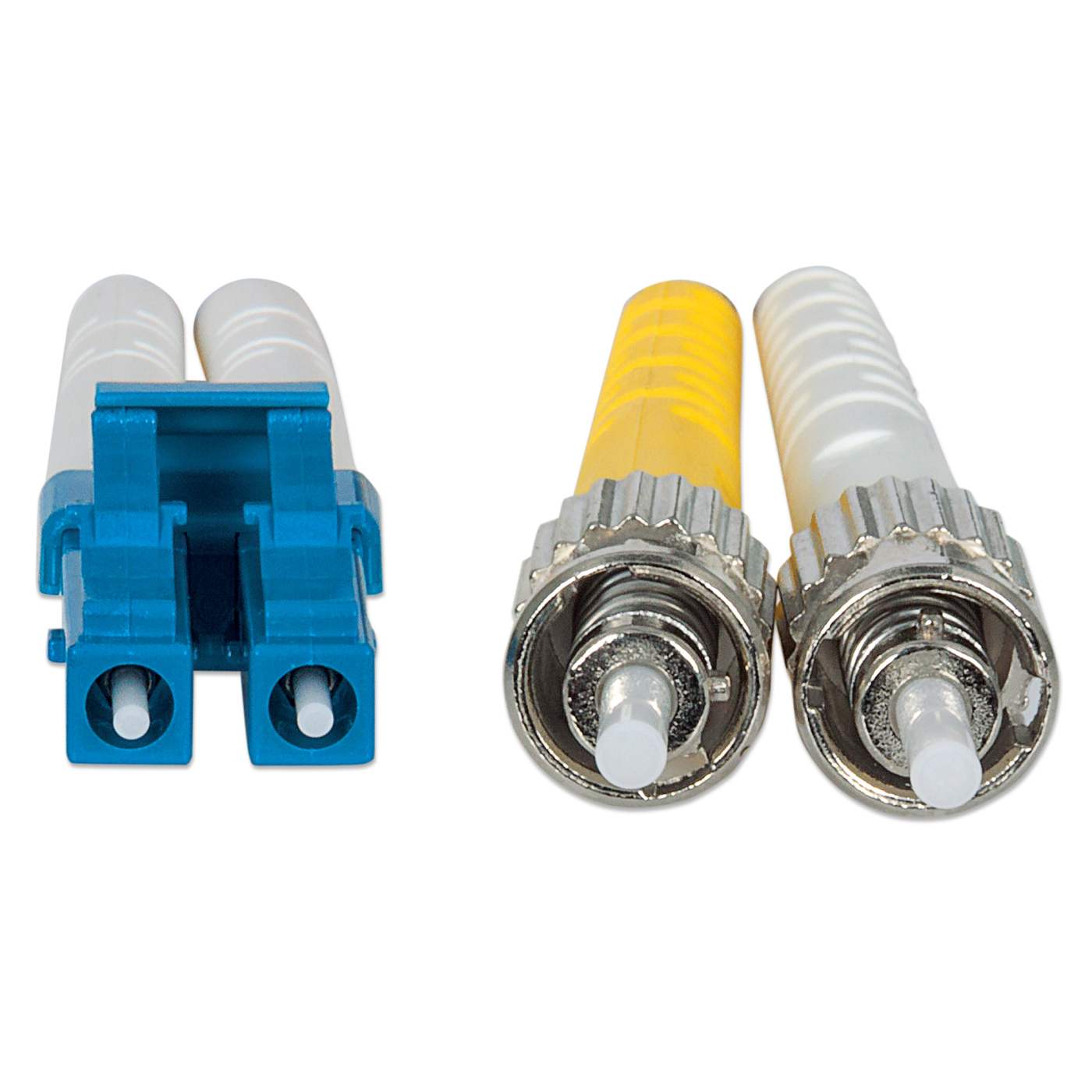 20 m LC to ST UPC Fiber Optic Patch Cable, 3.0 mm, Duplex, LSZH, OS2 Singlemode, Yellow Image 4