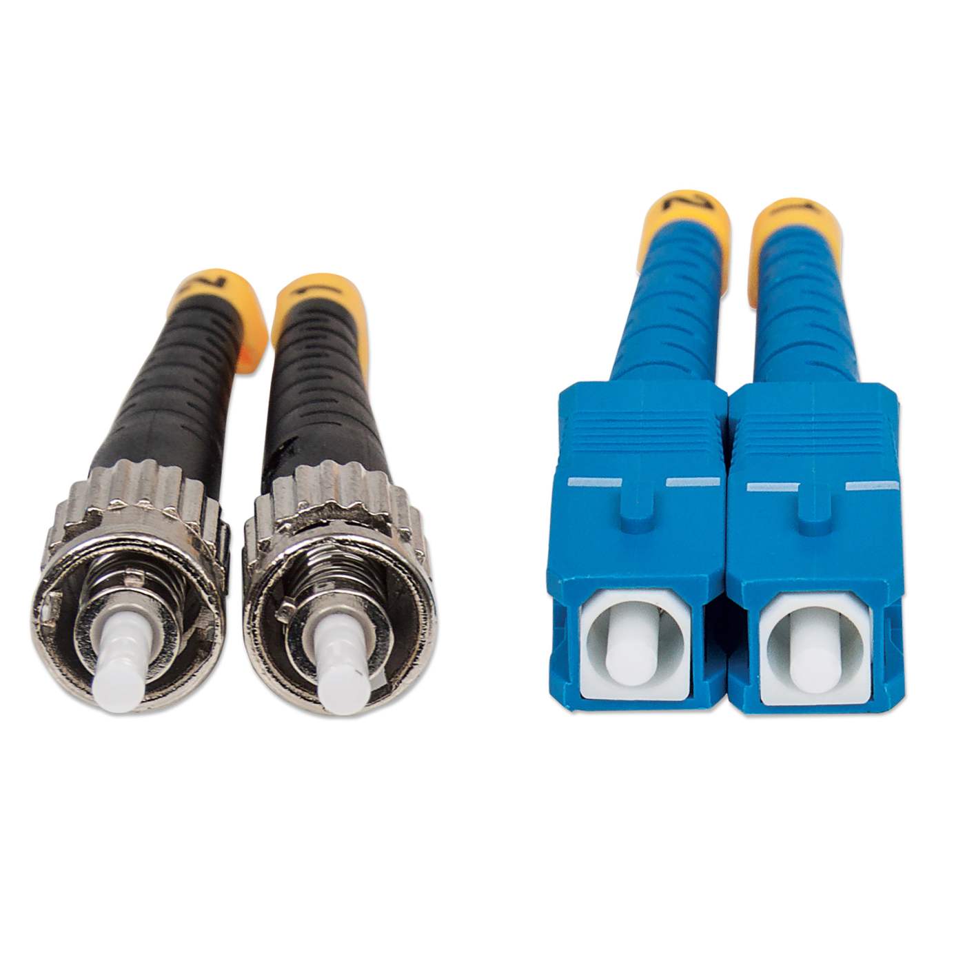 3 m ST to SC UPC Fiber Optic Patch Cable, 3.0 mm, Duplex, LSZH, OS2 Singlemode, Yellow Image 4