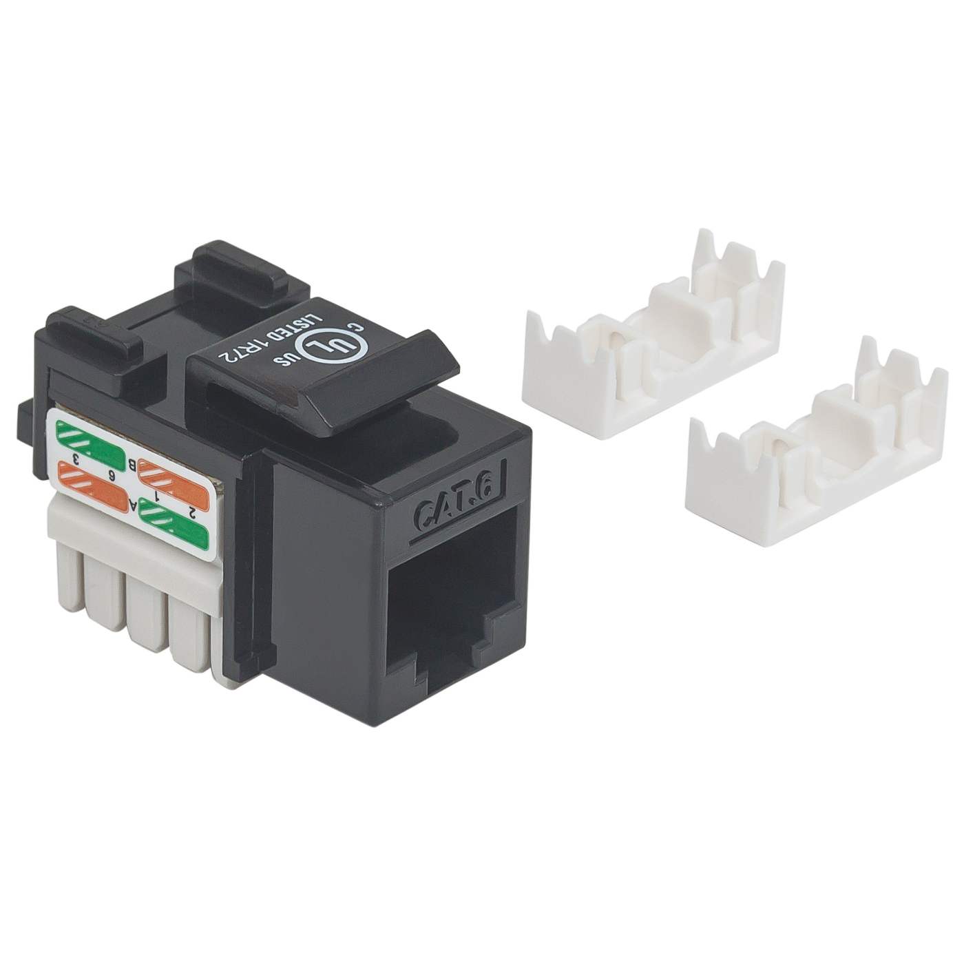 Cat6 Punch-Down Keystone Jack, Black Image 3