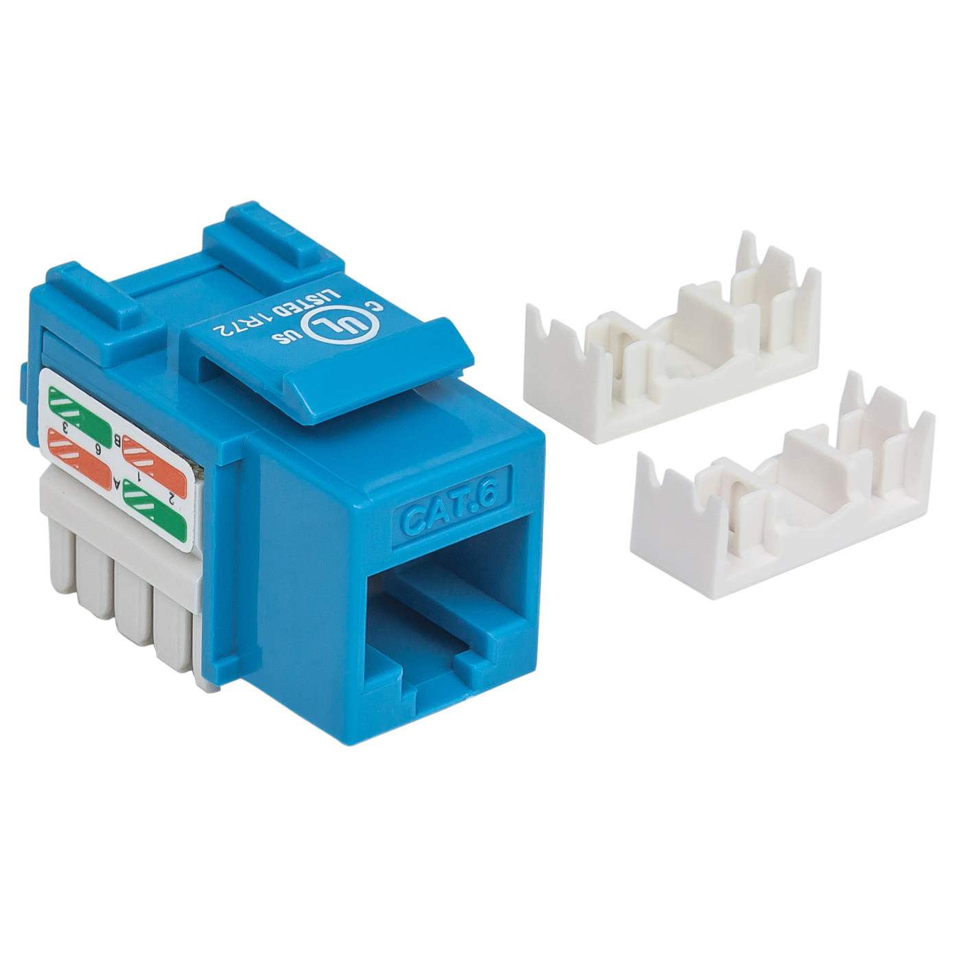 Cat6 Punch-Down Keystone Jack, Blue Image 3