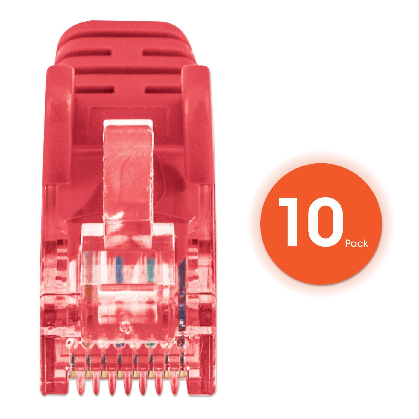 Cat6 U/UTP Slim Network Patch Cable, 3 ft., Red, 10-Pack Image 5