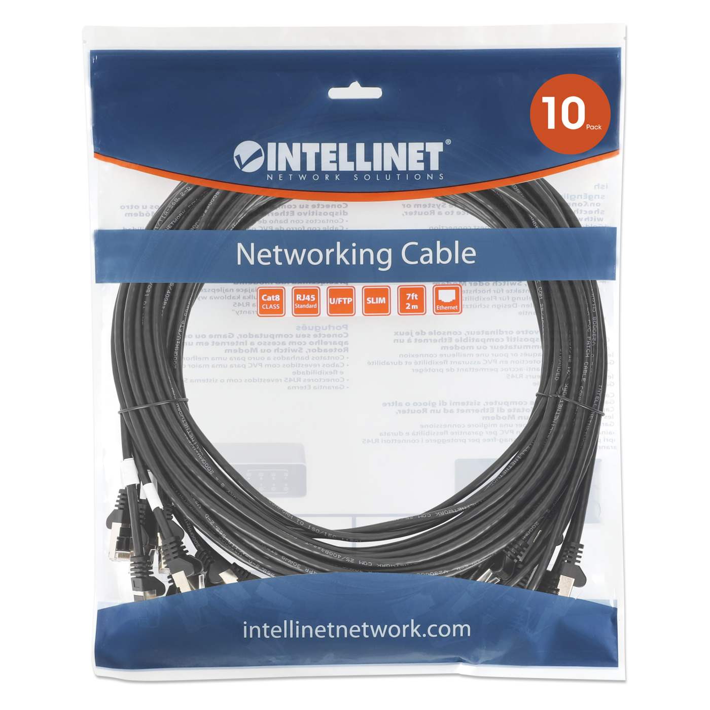 Cat8.1 U/FTP Slim Network Patch Cable, 0.5 ft., Black, 10-Pack Image 8
