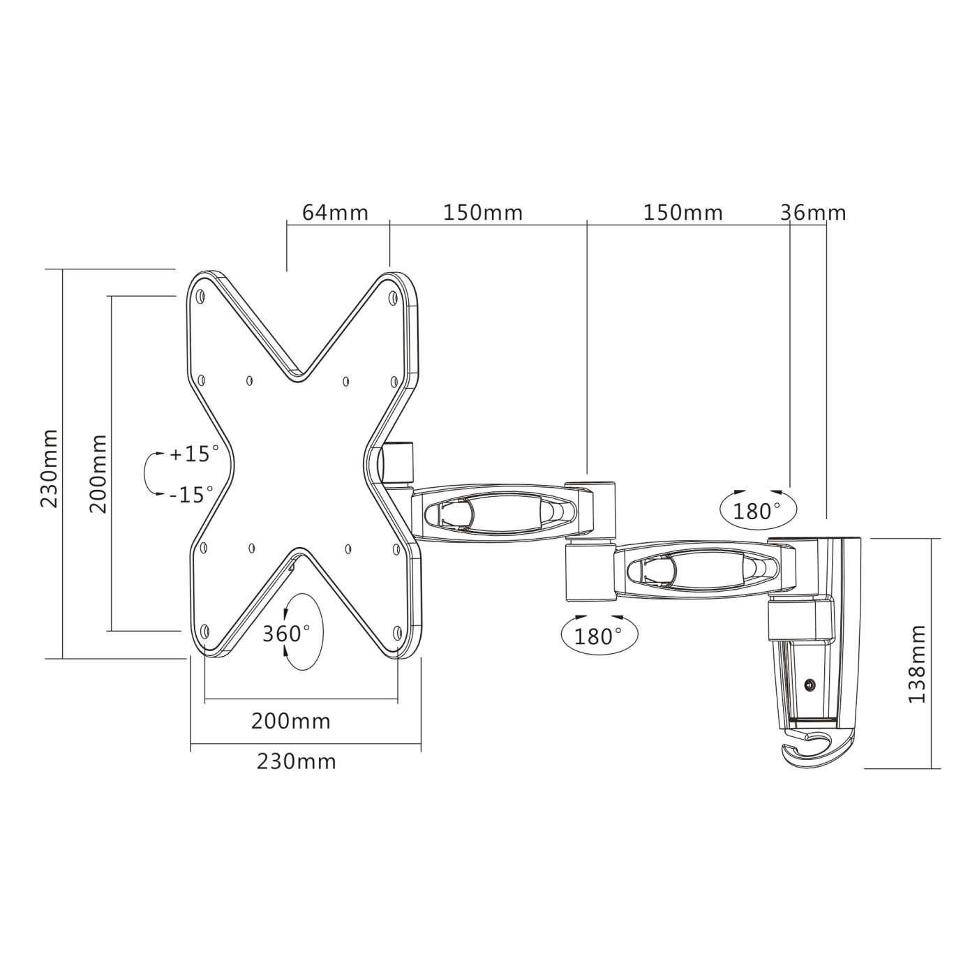 Universal Flat-Panel TV Articulating Wall Mount Image 8