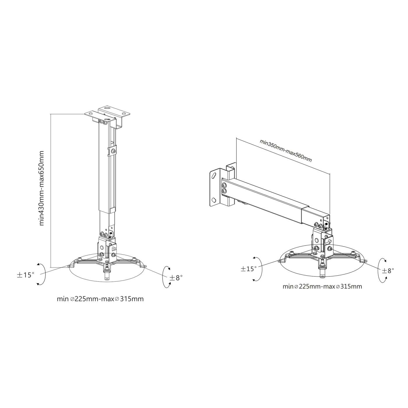 Universal Projector Wall or Ceiling Mount Image 10