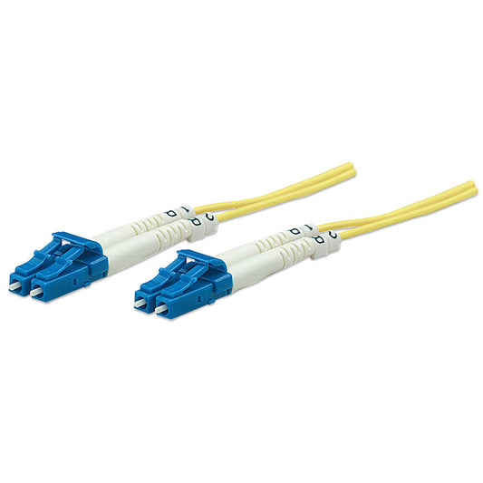 1 m LC to LC UPC Fiber Optic Patch Cable, 3.0 mm, Duplex, LSZH, OS2 Singlemode, Yellow Image 1