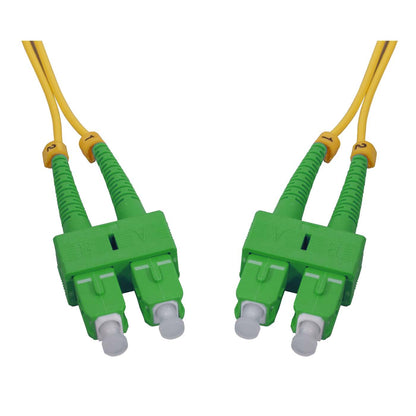 1 m SC to SC APC Fiber Optic Patch Cable, 2.0 mm, Duplex, OFNR, Singlemode BIF, Yellow Image 2