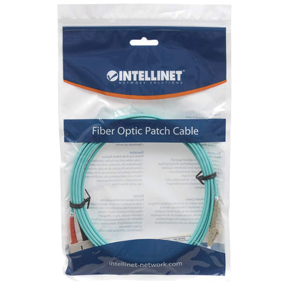 10 m LC to SC UPC Fiber Optic Patch Cable, 3.0 mm, Duplex, LSZH, OM3 Multimode, Aqua Packaging Image 2