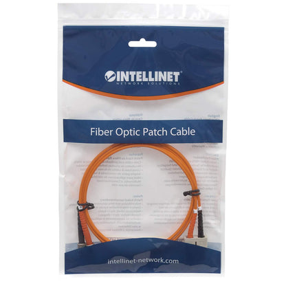 10 m ST to SC UPC Fiber Optic Patch Cable, 3.0 mm, Duplex, LSZH, OM1 Multimode, Orange Packaging Image 2