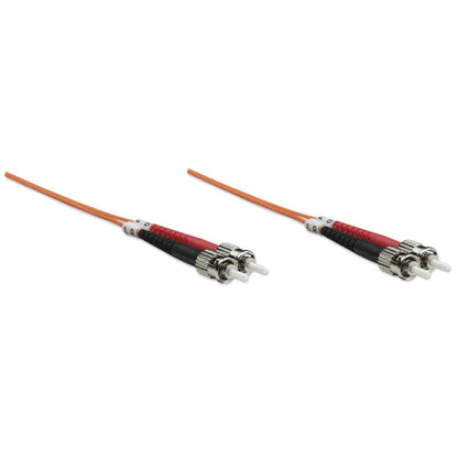 10 m ST to ST UPC Fiber Optic Patch Cable, 3.0 mm, Duplex, LSZH, OM1 Multimode, Orange Image 3