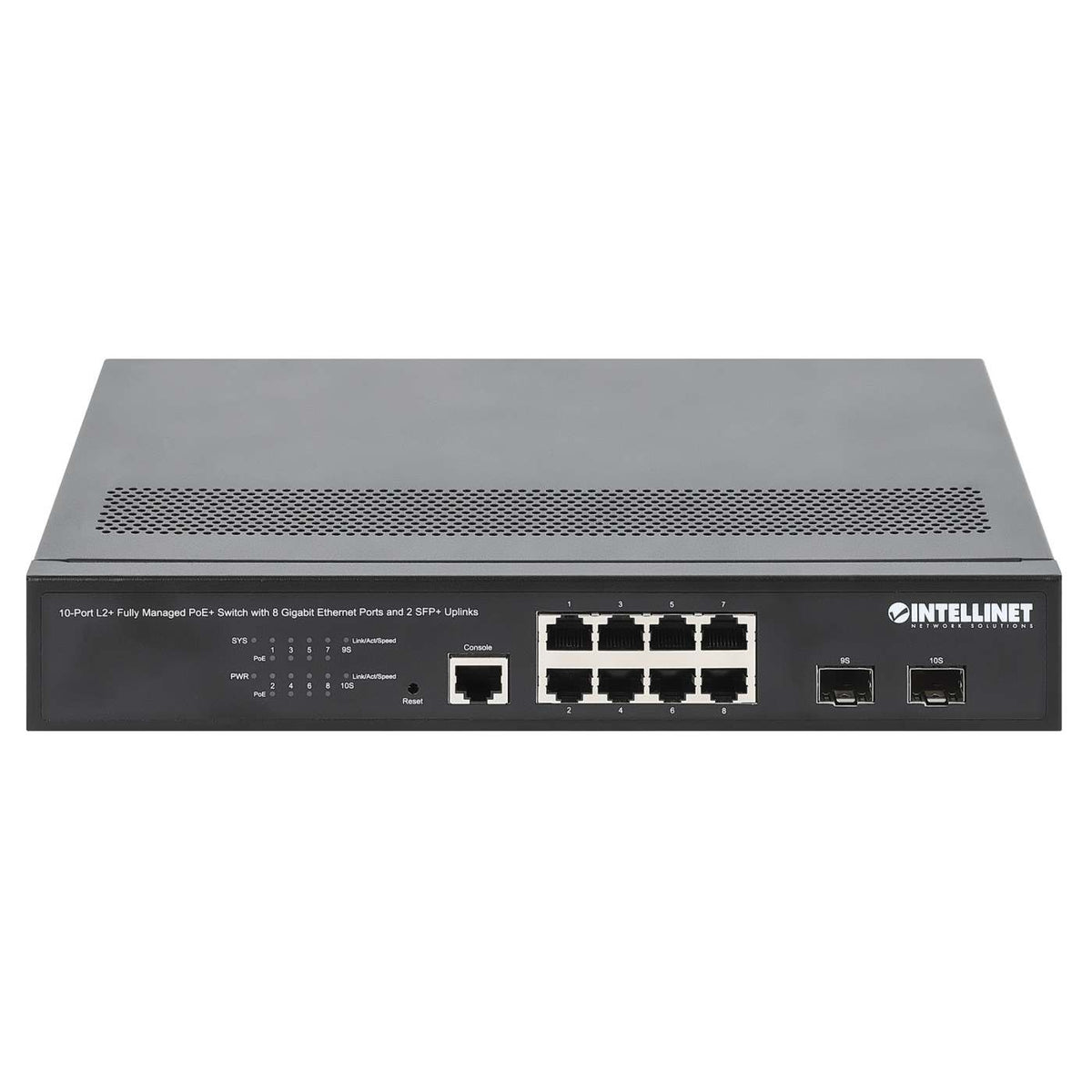 10-Port L2+ Fully Managed PoE+ Switch with 8 Gigabit Ethernet Ports and 2 SFP+ Uplinks Image 4