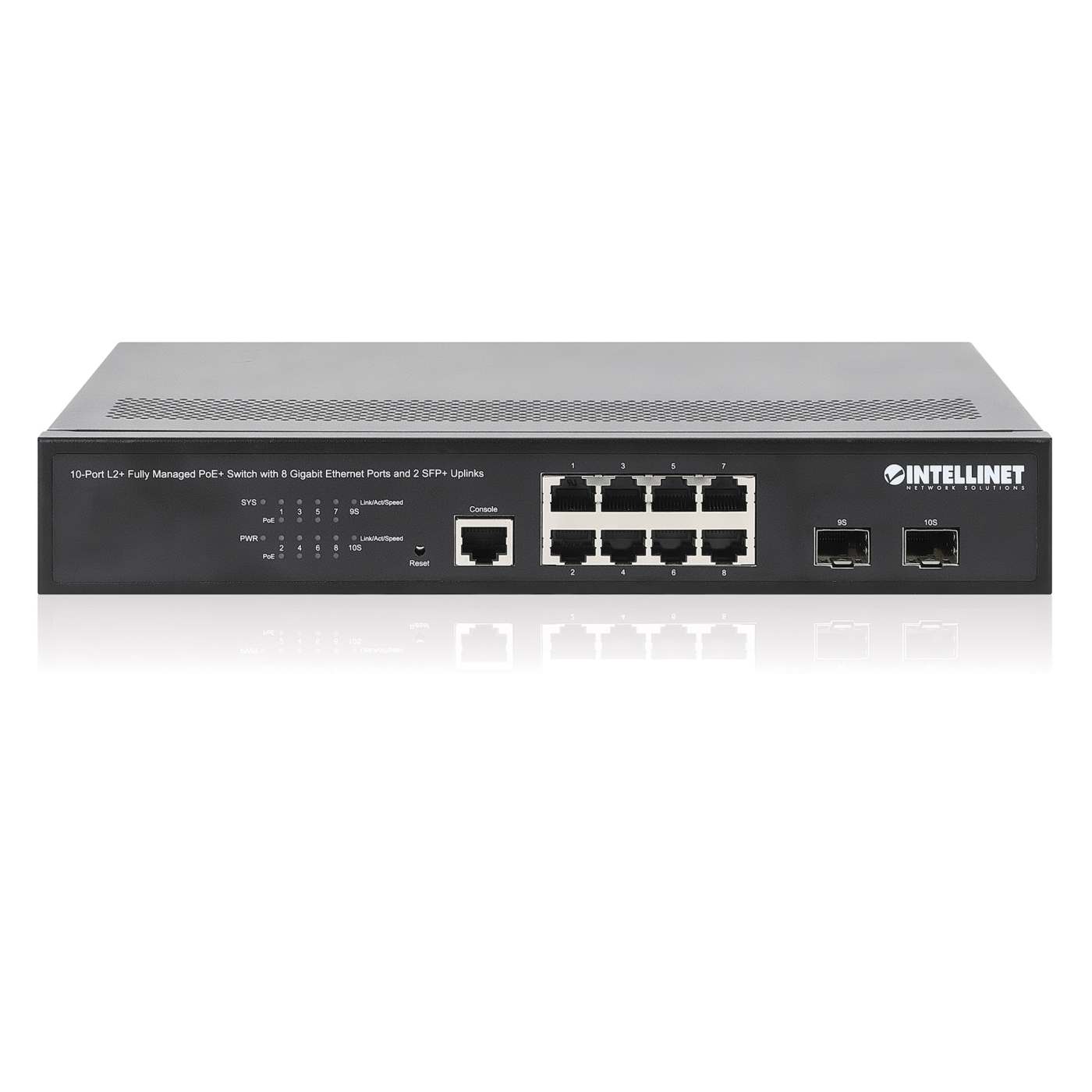 10-Port L2+ Fully Managed PoE+ Switch with 8 Gigabit Ethernet Ports and 2 SFP+ Uplinks Image 6