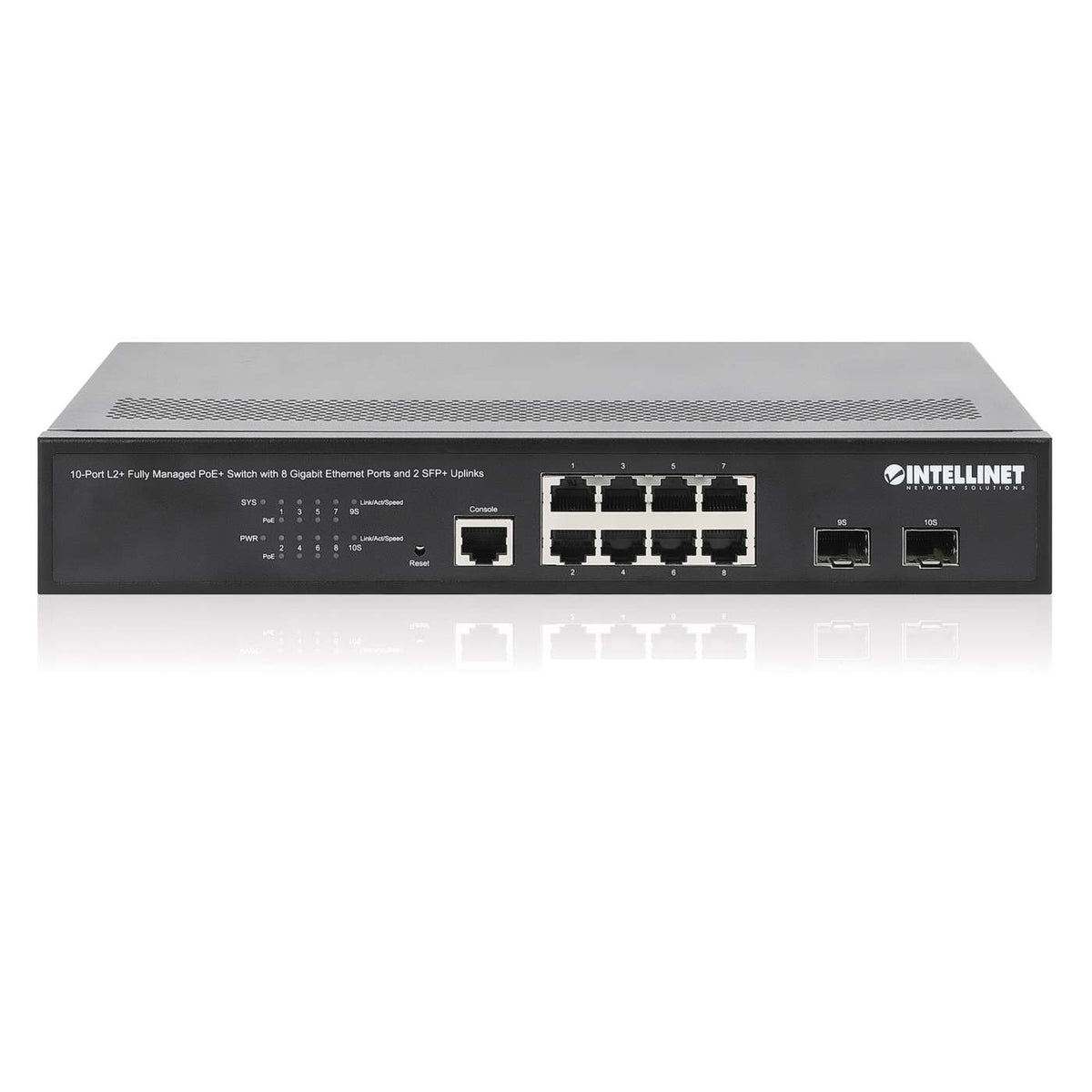 10-Port L2+ Fully Managed PoE+ Switch with 8 Gigabit Ethernet Ports and 2 SFP+ Uplinks Image 6