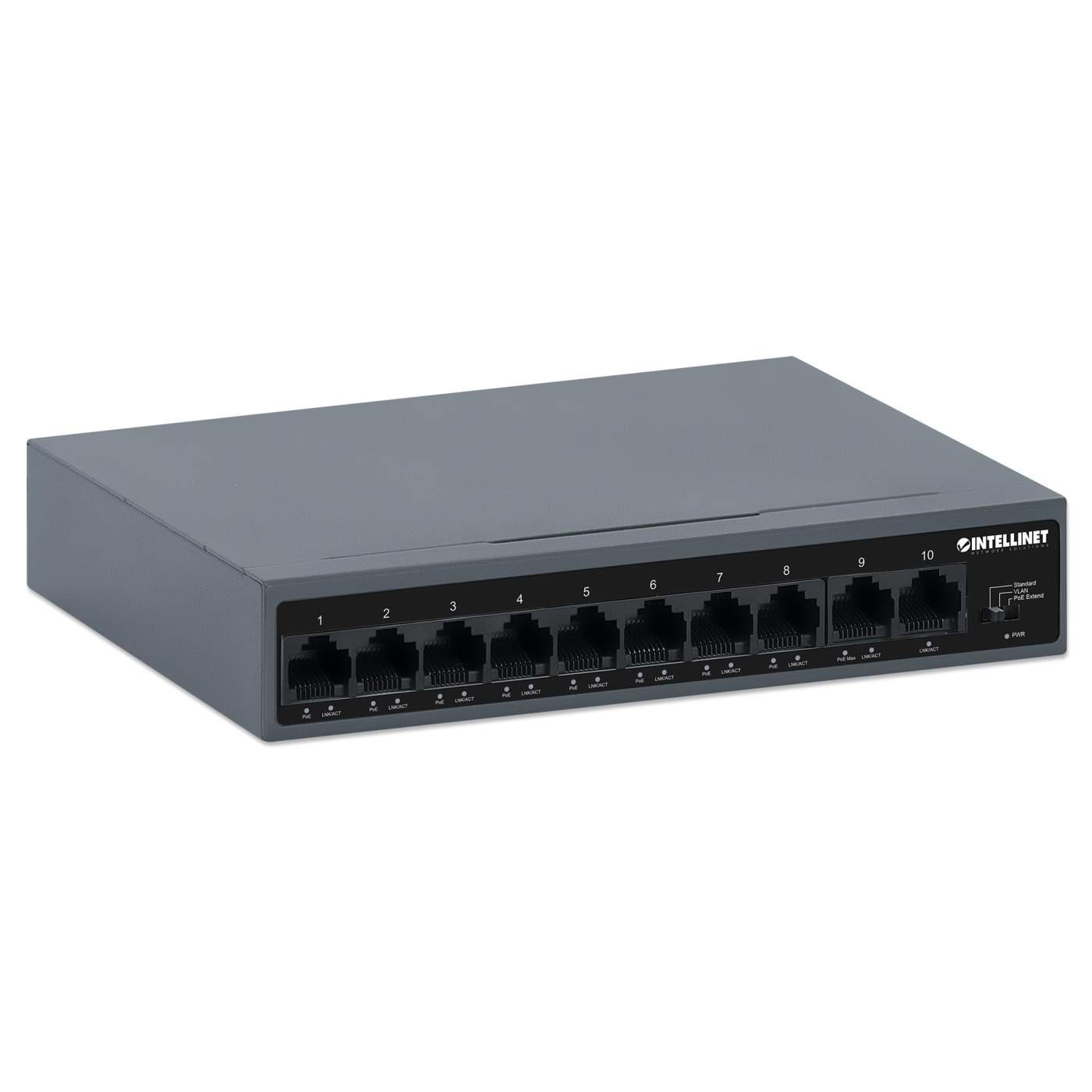 10-Port PoE+ Switch with 8 Fast Ethernet Ports and 2 FE Uplinks Image 3