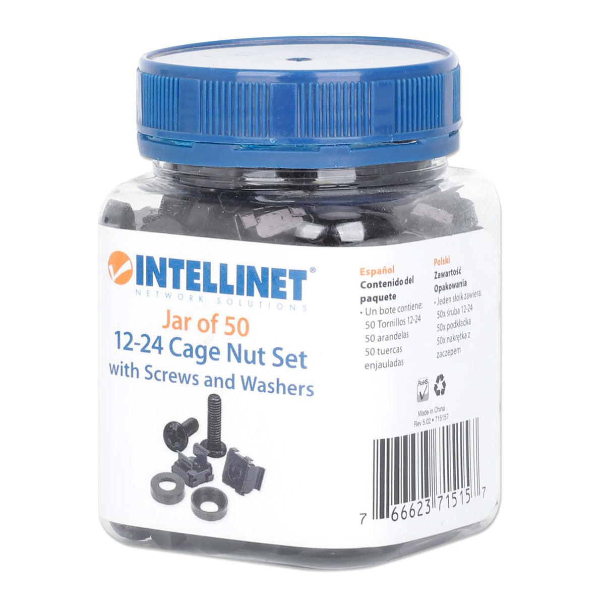 12-24 Cage Nut Set, 50-Pack Packaging Image 2