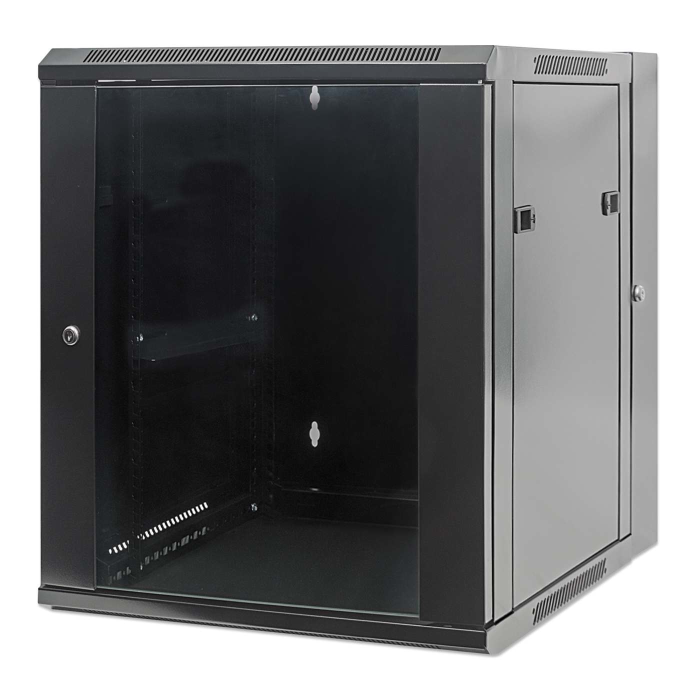 12U 19" Swing Out Wall Mount Network Cabinet, 550 mm (21.7 in.) Depth, Black Image 1