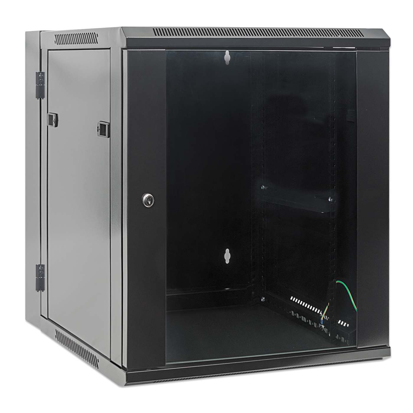 12U 19" Swing Out Wall Mount Network Cabinet, 550 mm (21.7 in.) Depth, Black Image 2