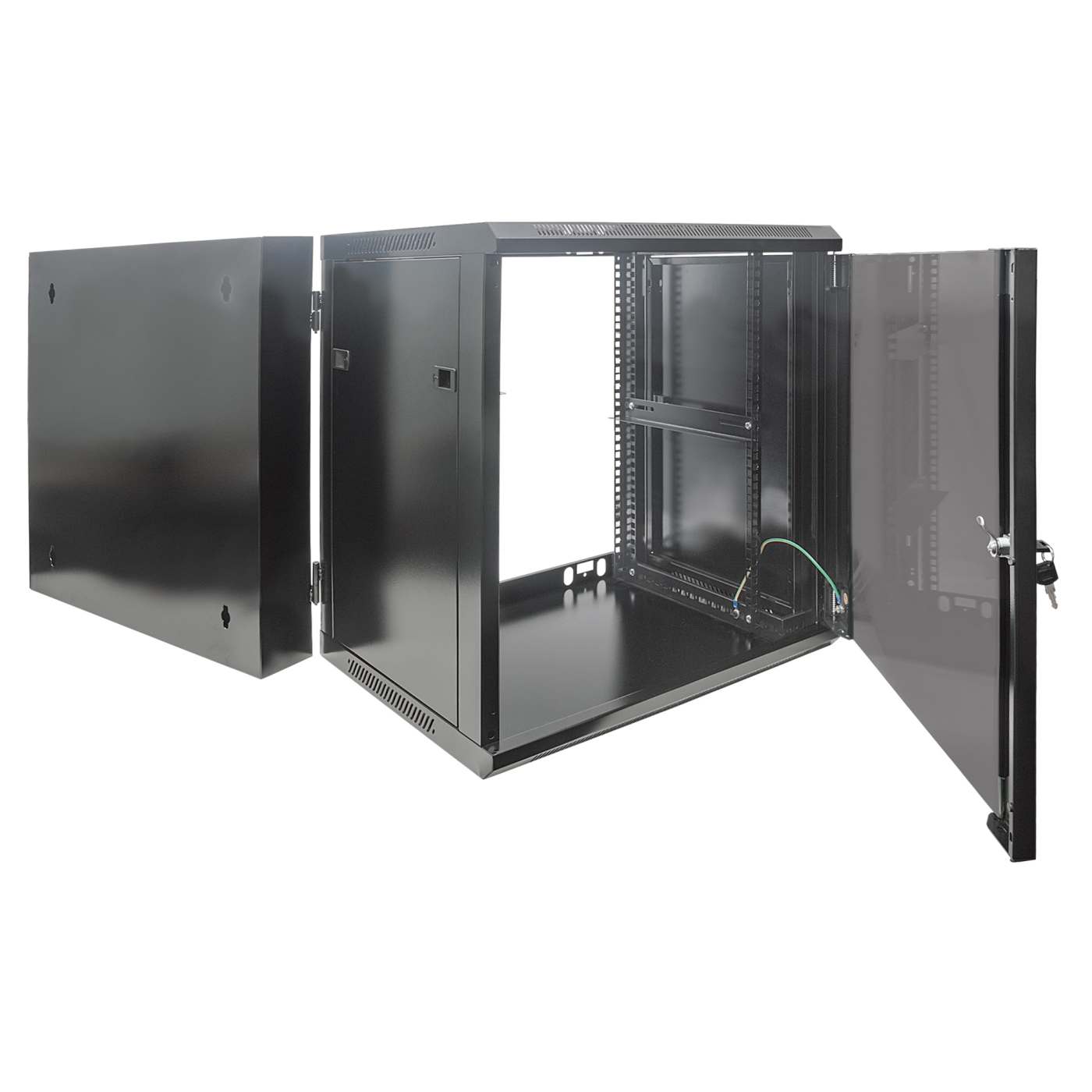 12U 19" Swing Out Wall Mount Network Cabinet, 550 mm (21.7 in.) Depth, Black Image 7