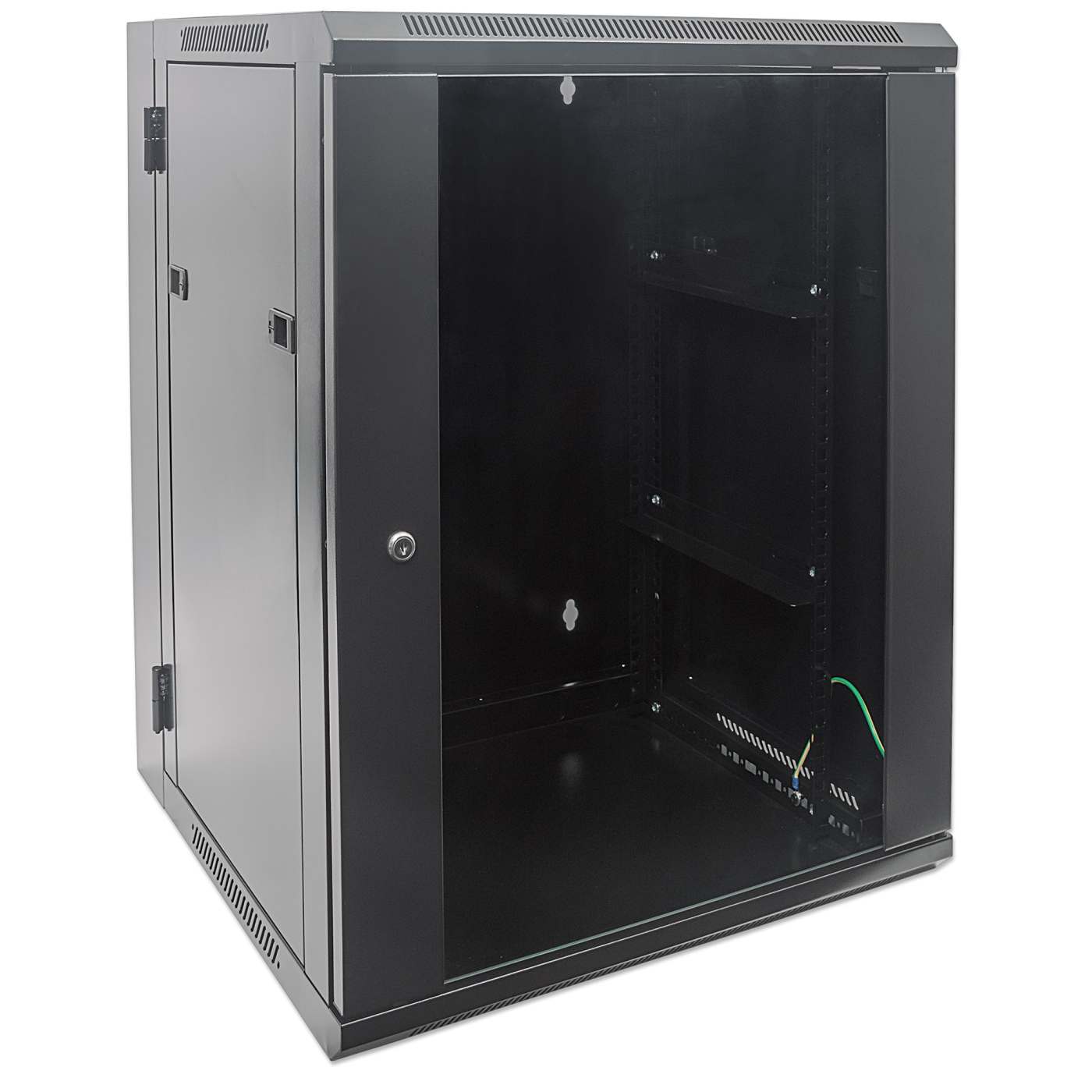 15U 19" Swing Out Wall Mount Network Cabinet, 550 mm (21.7 in.) Depth, Black Image 2
