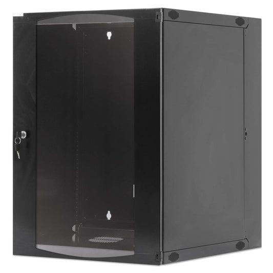 15U 19" Swing Out Wall Mount Network Cabinet, 600 mm (23.6 in.) Depth, Black Image 1