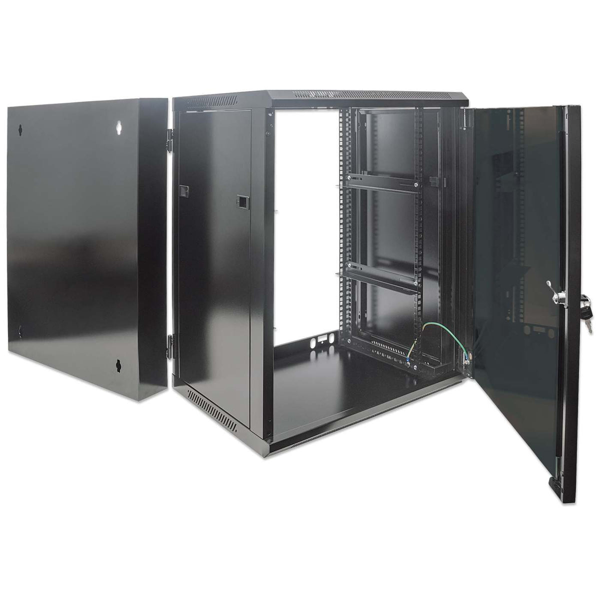 15U 19" Swing Out Wall Mount Network Cabinet, Standard Line, 550 mm (21.7 in.) Depth, Black Image 7