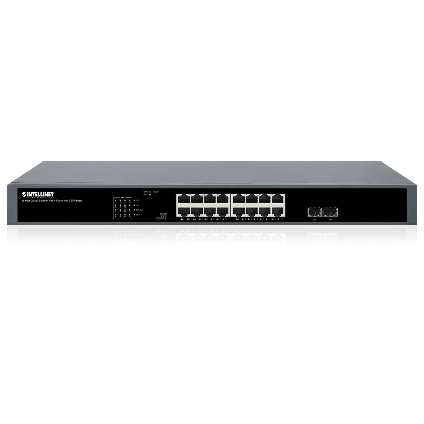 16-Port Gigabit Ethernet PoE+ Switch with 2 SFP Ports Image 6