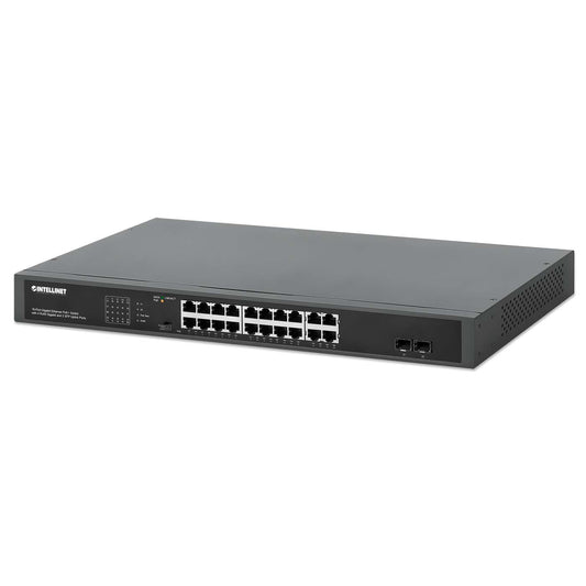 16-Port Gigabit Ethernet PoE+ Switch with 4 RJ45 Gigabit and 2 SFP Uplink Ports Image 1