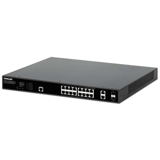 18-Port L2+ Fully Managed PoE++ Switch with 16 Gigabit Ethernet Ports and 2 Base-T/SFP Combo Ports Image 1