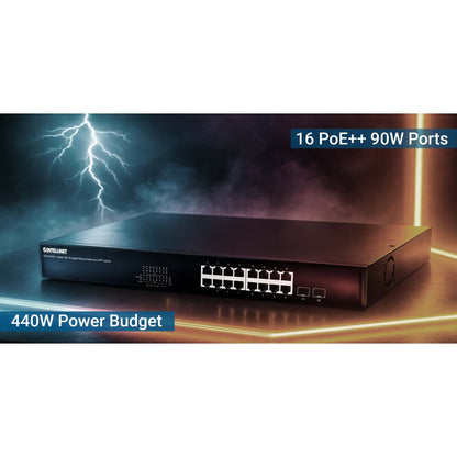 18-Port PoE++ Switch with 16 Gigabit Ethernet Ports and 2 SFP Uplinks Image 8