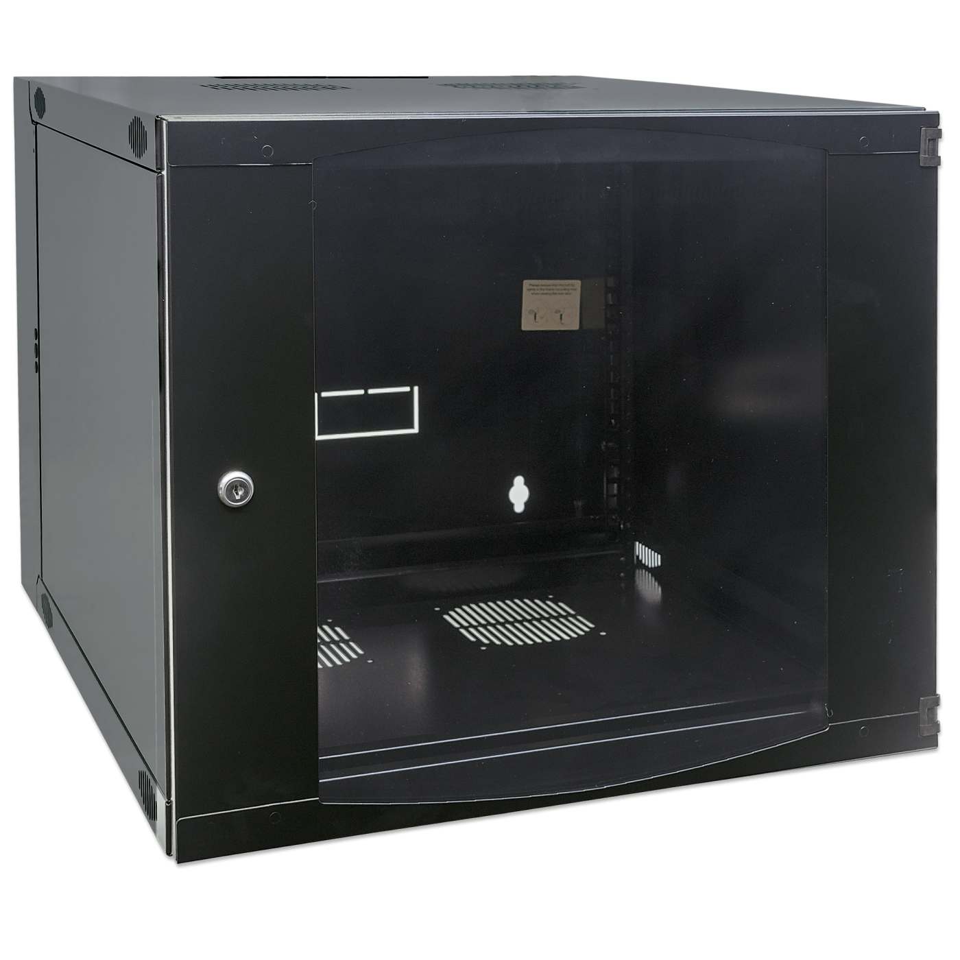 19" Double Section Wallmount Cabinet, 12U, 600 mm (23.6 in.) Depth, Black Image 3