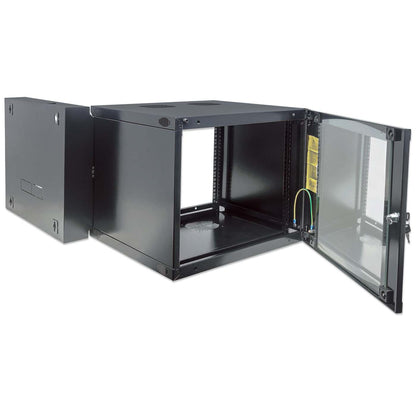19" Double Section Wallmount Cabinet, 12U, 600 mm (23.6 in.) Depth, Black Image 7