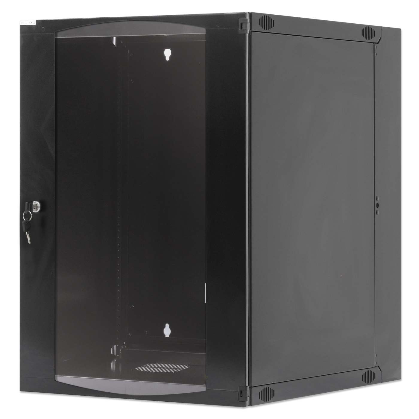 19" Double Section Wallmount Cabinet, 15U, 600 mm (23.6 in.) Depth, Black Image 1