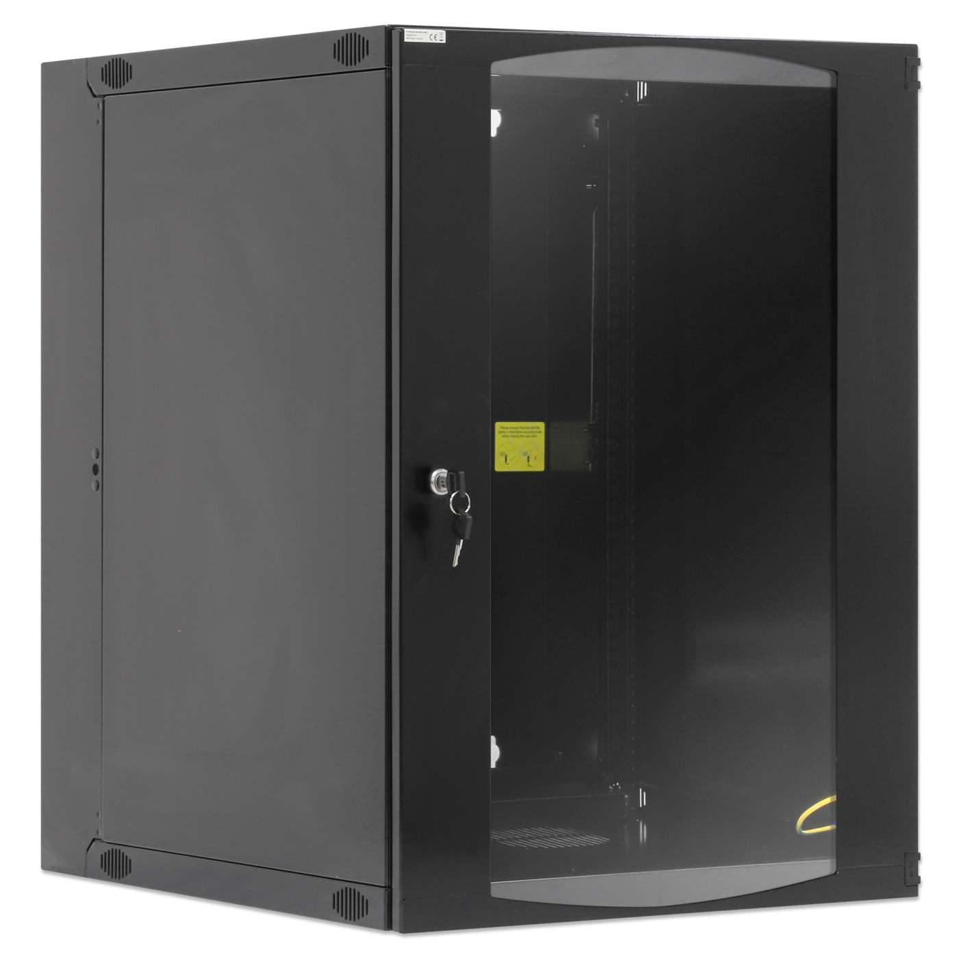 19" Double Section Wallmount Cabinet, 15U, 600 mm (23.6 in.) Depth, Black Image 2