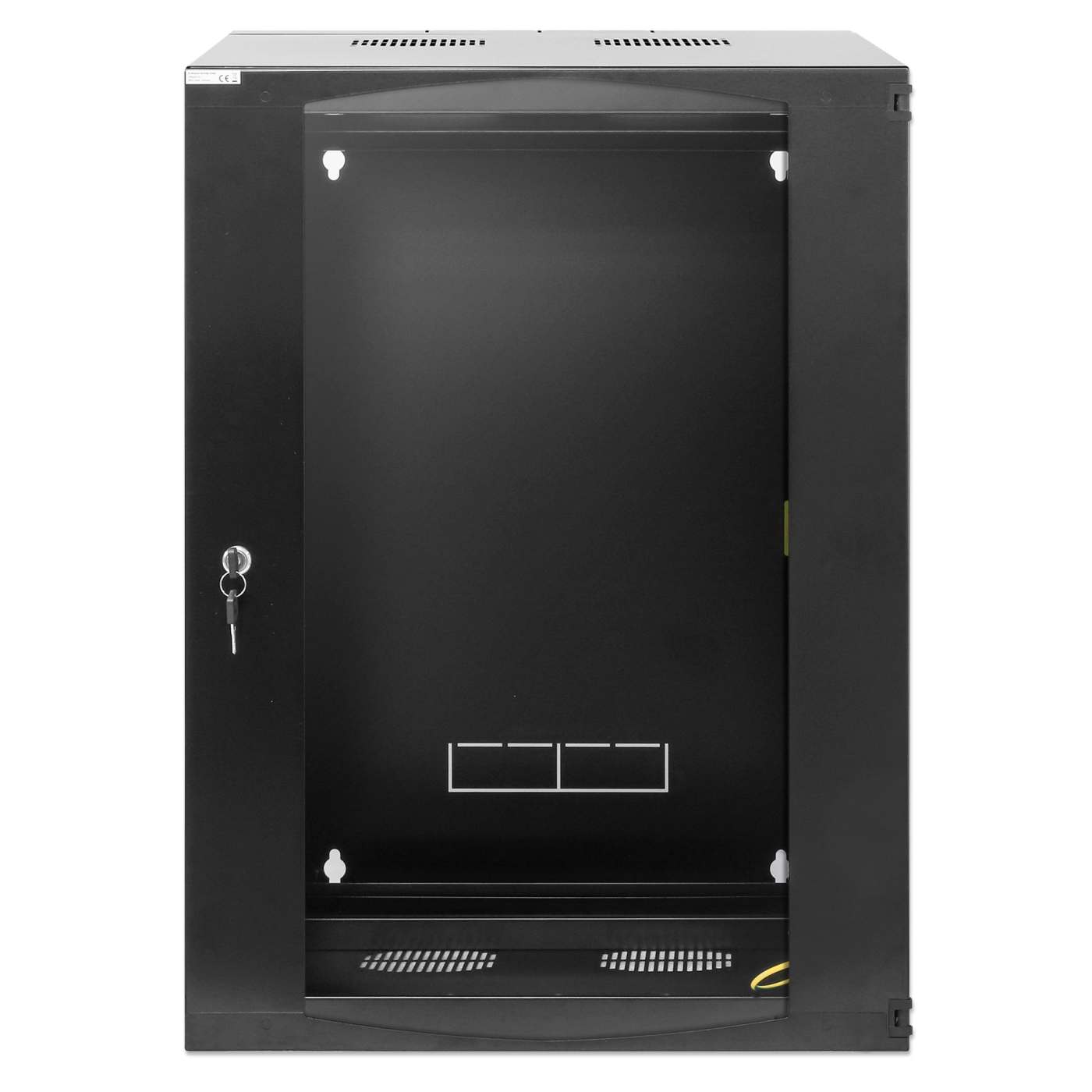 19" Double Section Wallmount Cabinet, 15U, 600 mm (23.6 in.) Depth, Black Image 3
