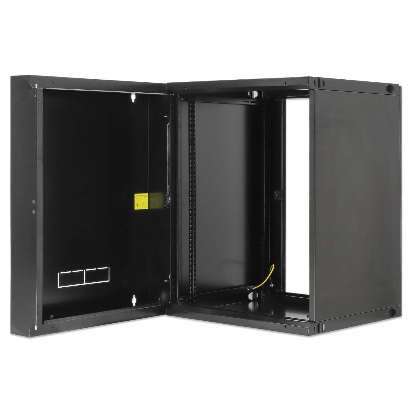 19" Double Section Wallmount Cabinet, 15U, 600 mm (23.6 in.) Depth, Black Image 7