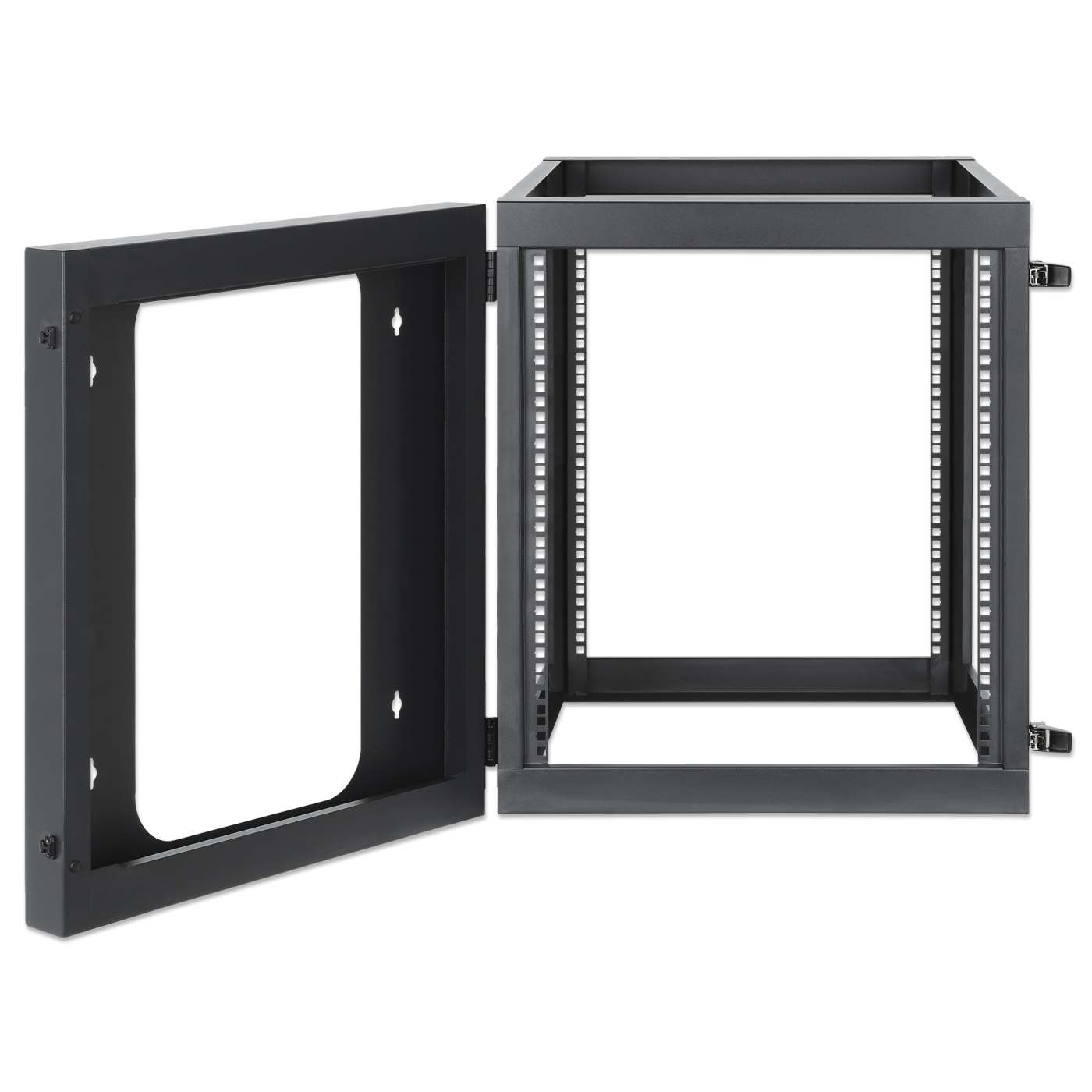 19" Wall Mount 4-Post Open Frame Network Rack, 12U Image 7