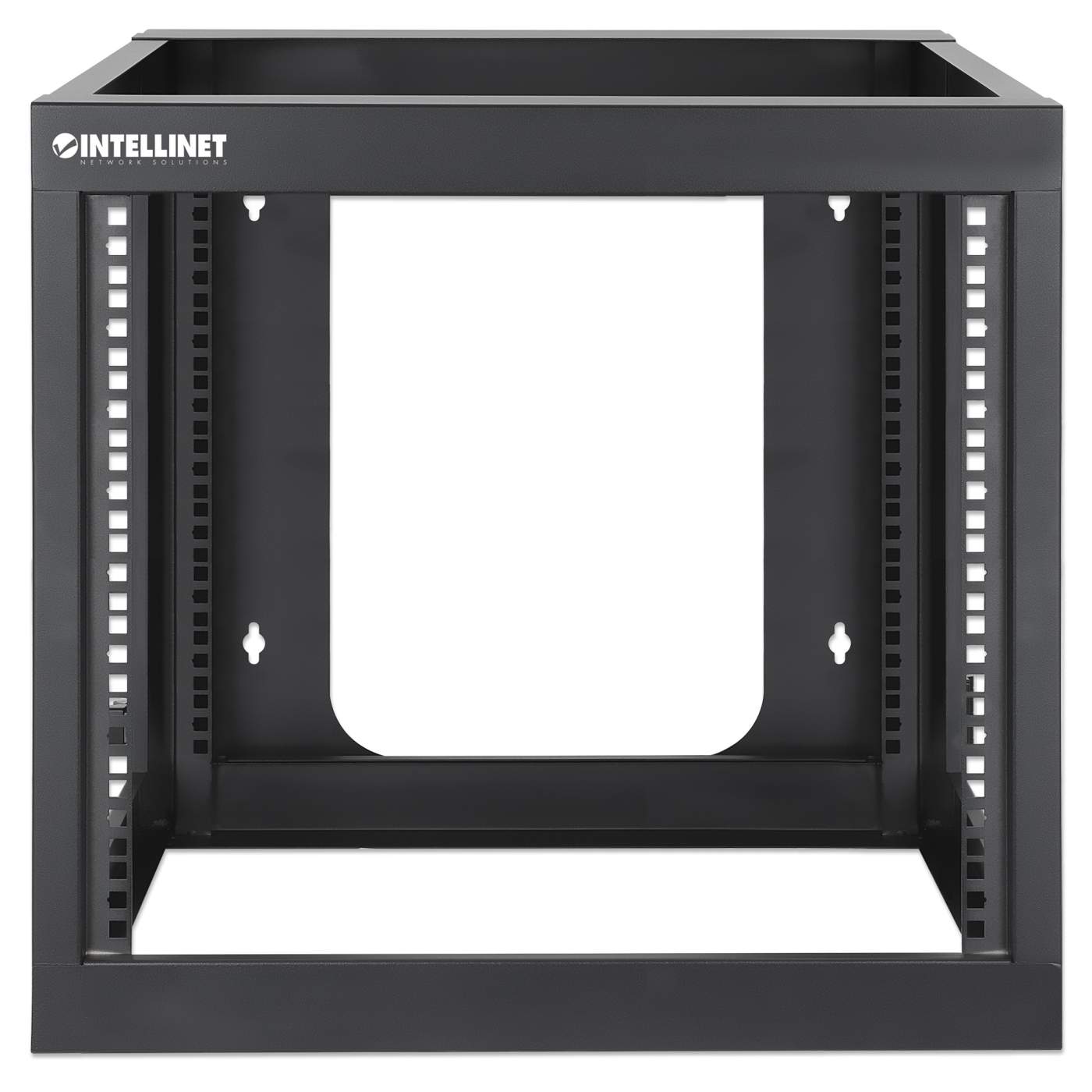19" Wall Mount 4-Post Open Frame Network Rack, 9U Image 3