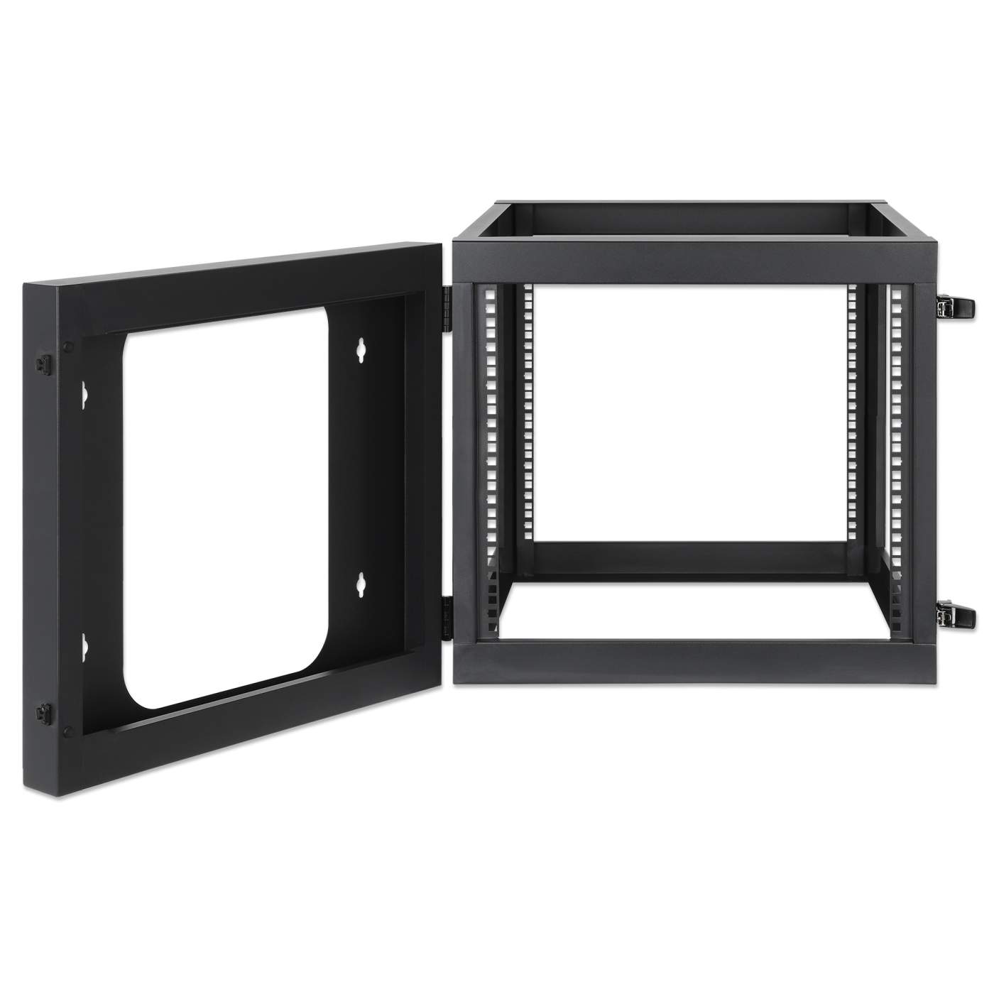 19" Wall Mount 4-Post Open Frame Network Rack, 9U Image 7