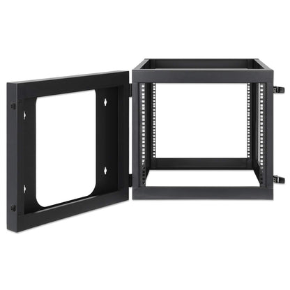 19" Wall Mount 4-Post Open Frame Network Rack, 9U Image 7
