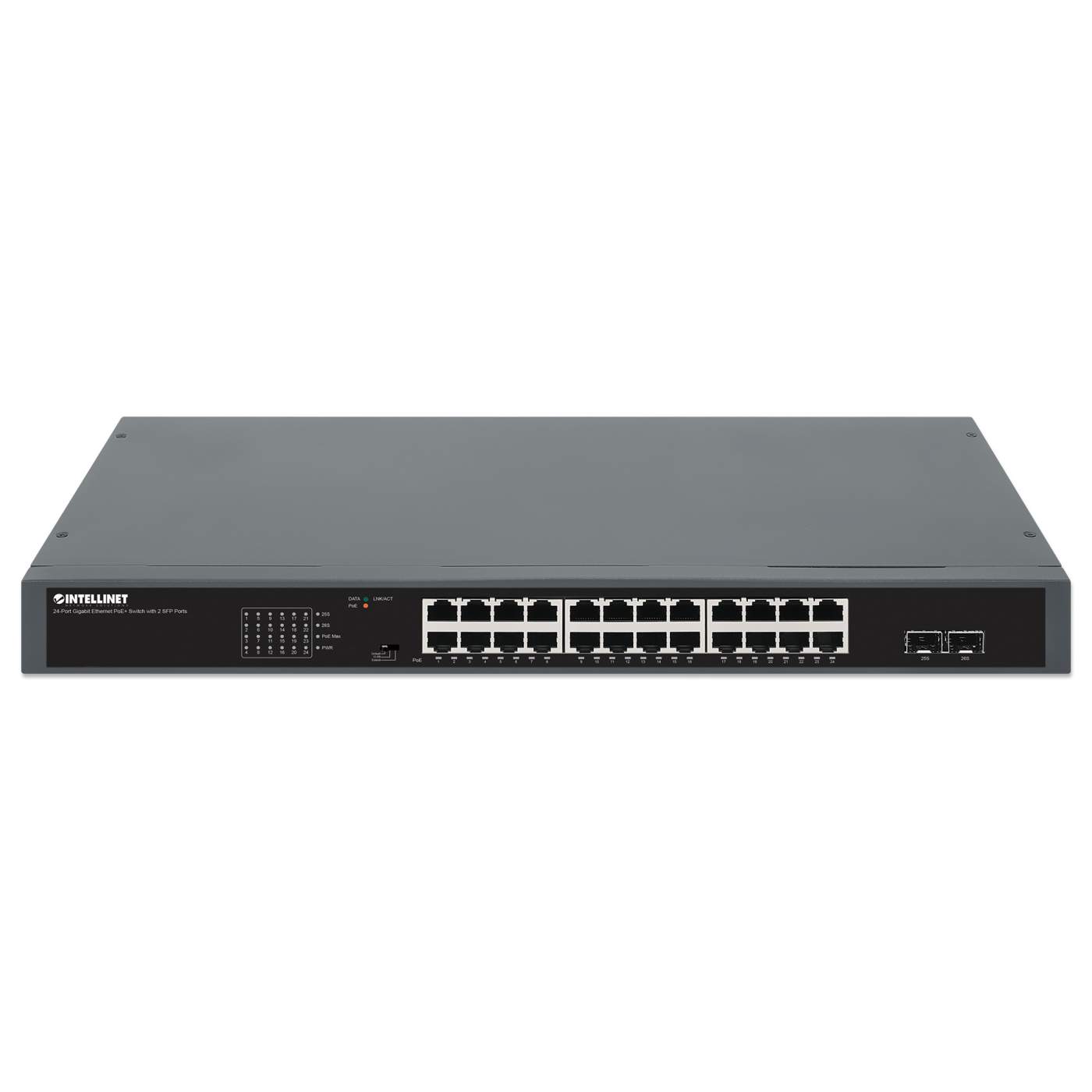 24-Port Gigabit Ethernet PoE+ Switch with 2 SFP Ports Image 4