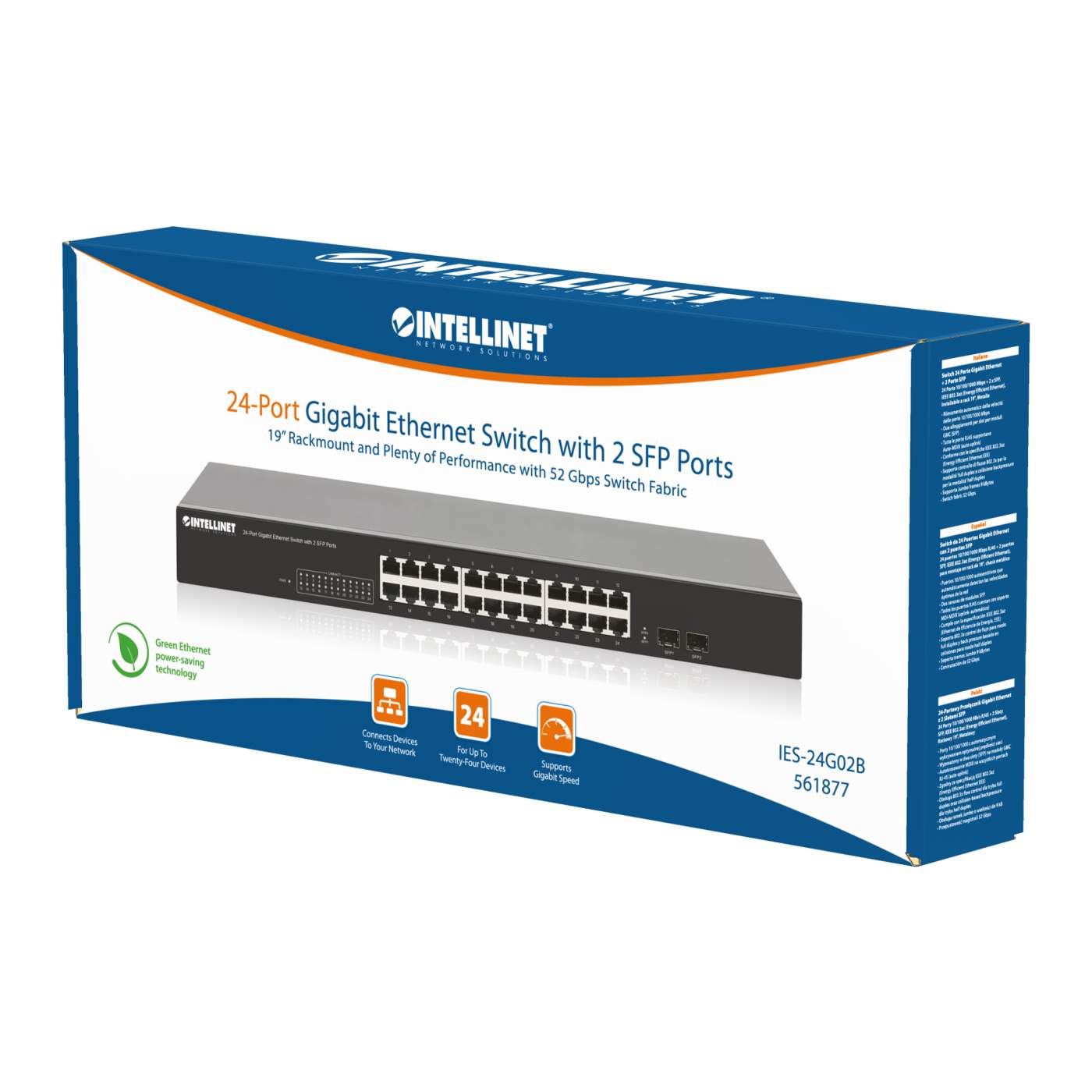 24-Port Gigabit Ethernet Switch with 2 SFP Ports Packaging Image 2