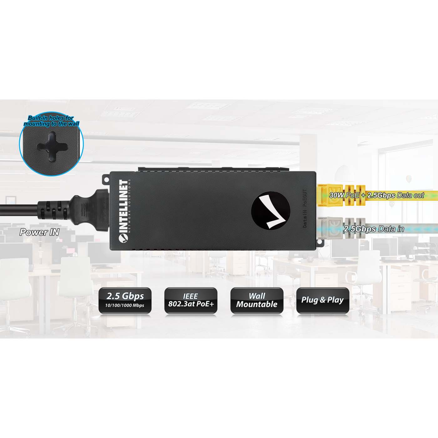 2.5G High-Power PoE+ Injector 30W Image 9