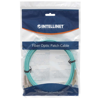3 m LC to SC UPC Fiber Optic Patch Cable, 2.0 mm, Duplex, OFNR, OM4 Multimode, Aqua Image 5
