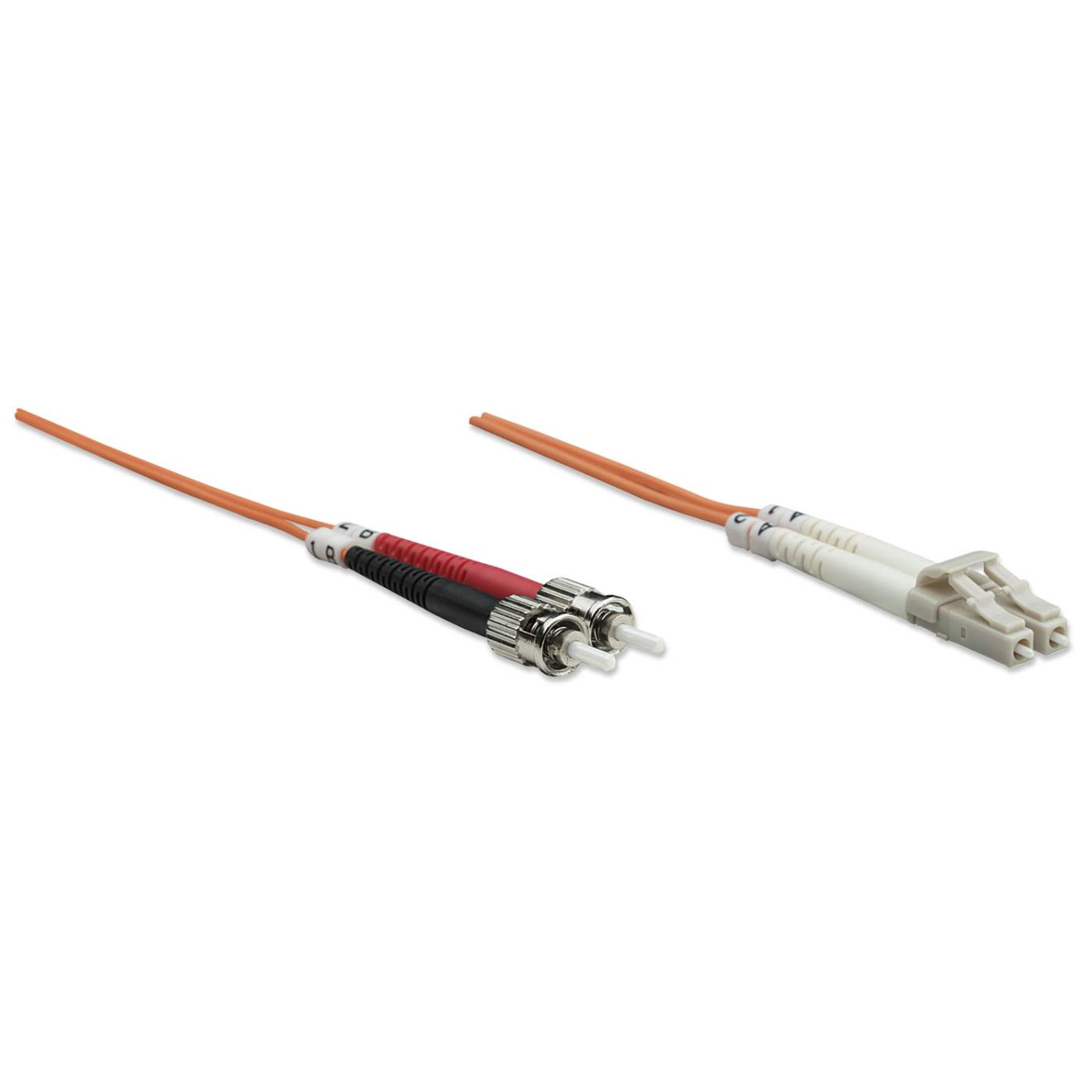 3 m LC to ST UPC Fiber Optic Patch Cable, 3.0 mm, Duplex, LSZH, OM1 Multimode, Orange Image 3