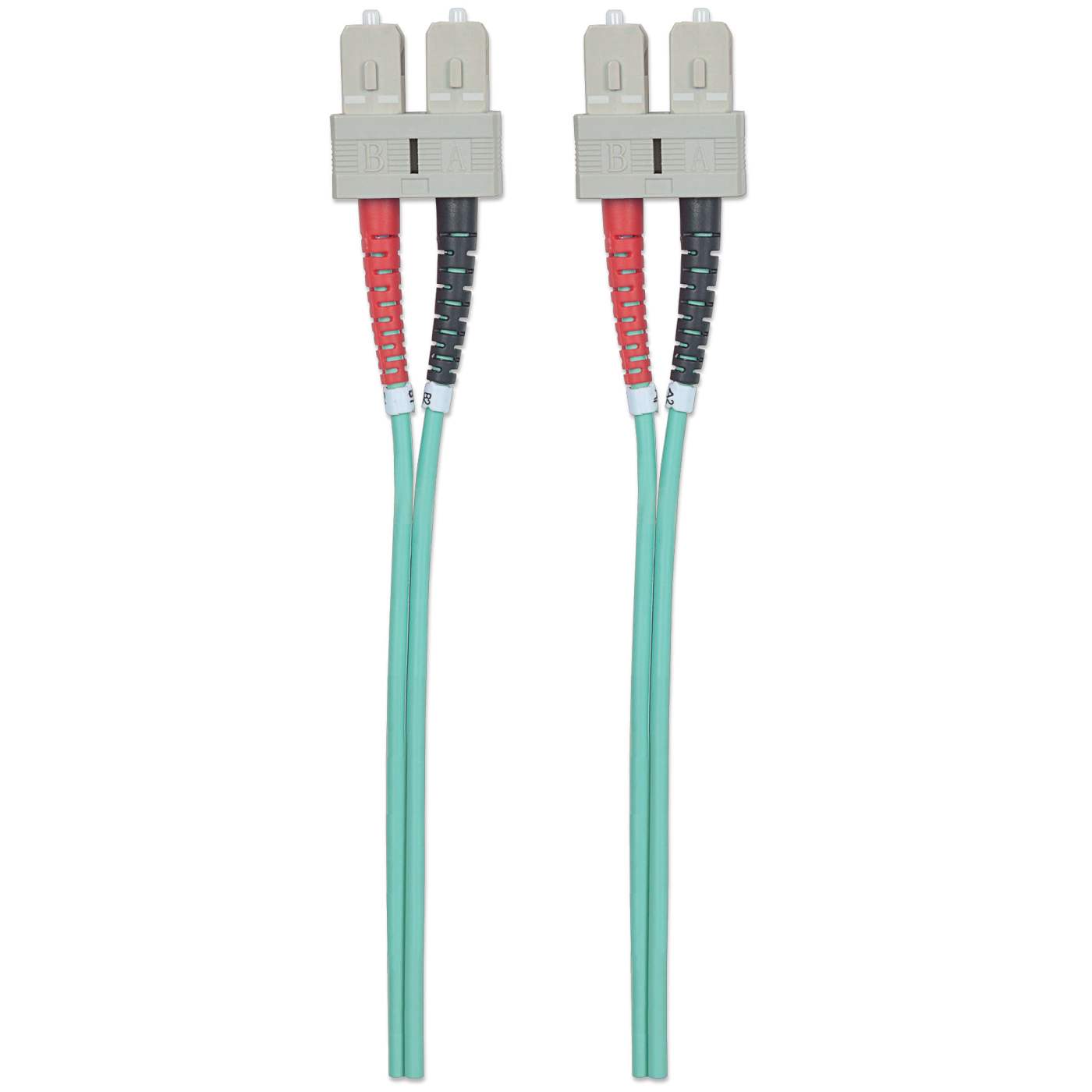 3 m SC to SC UPC Fiber Optic Patch Cable, 3.0 mm, Duplex, LSZH, OM3 Multimode, Aqua Image 5