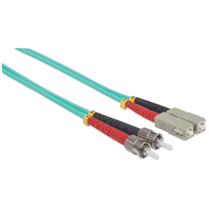 3 m ST to SC UPC Fiber Optic Patch Cable, 3.0 mm, Duplex, LSZH, OM3 Multimode, Aqua Image 3