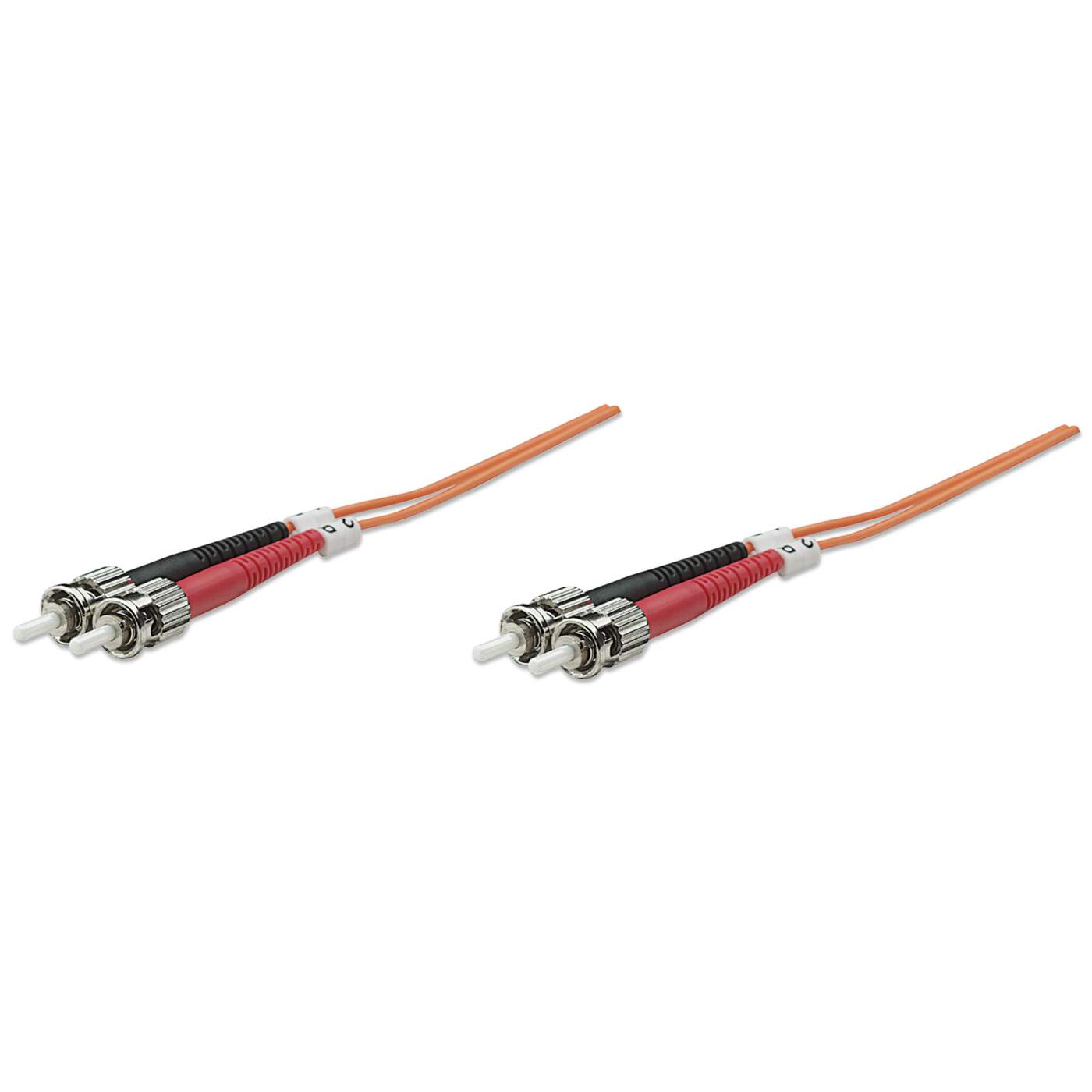 30 m ST to ST UPC Fiber Optic Patch Cable, 3.0 mm, Duplex, LSZH, OM1 Multimode, Orange Image 1