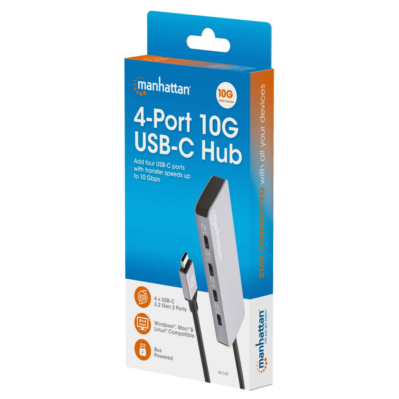 4-Port 10G USB-C Hub Packaging Image 2