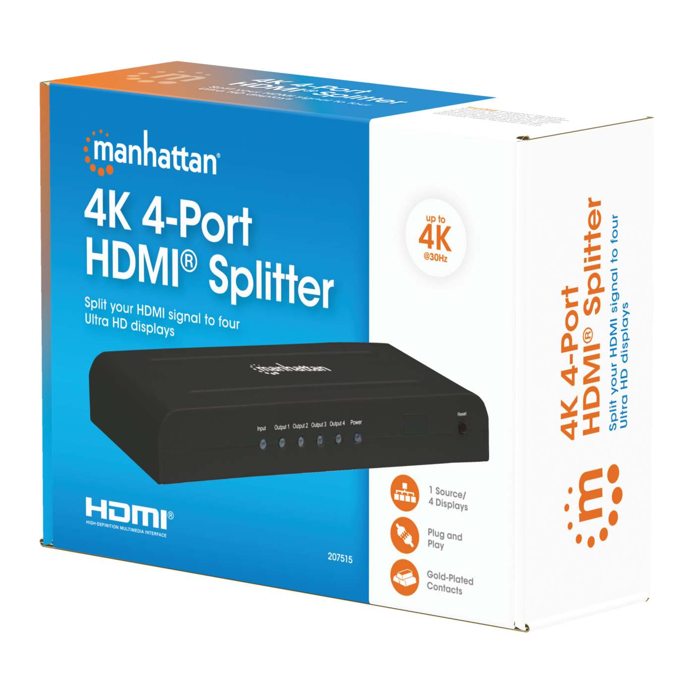4K 4-Port HDMI Splitter Packaging Image 2